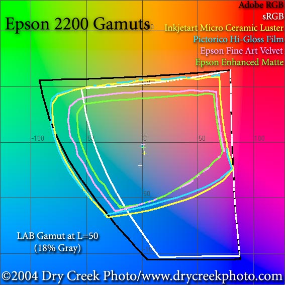 Epson 2200 color gamuts