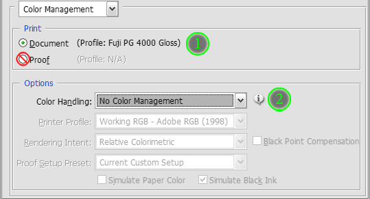 Photoshop CS2 Print Options